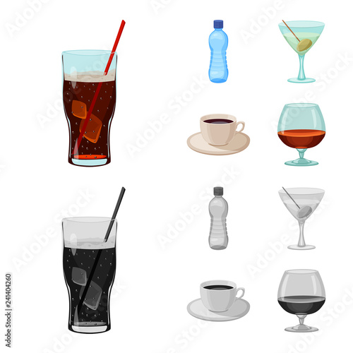 Isolated object of drink and bar symbol. Collection of drink and party stock symbol for web.