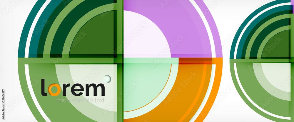 Modern geometric circles abstract background, colorful round shapes with shadow effects Modern geometric circles abstract background, colorful round shapes with shadow effects