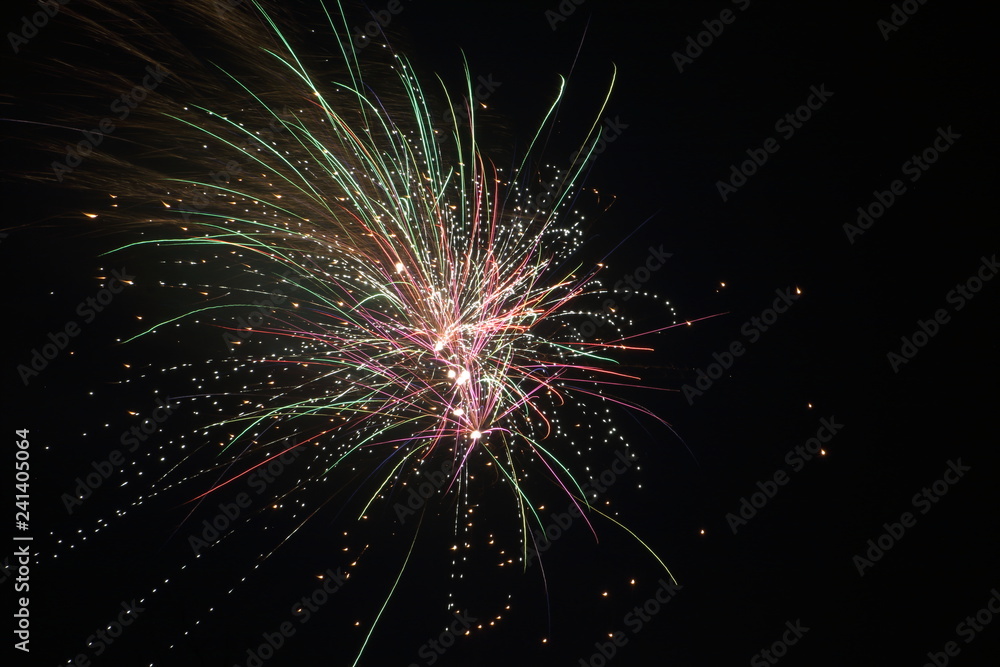 Fototapeta premium Fireworks at New years eve in the Netherlands