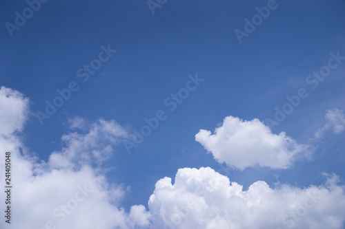 white cloud on blue sky with copy space