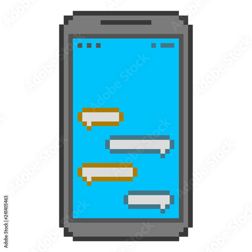 Pixel art smartphone and messengers for prints.