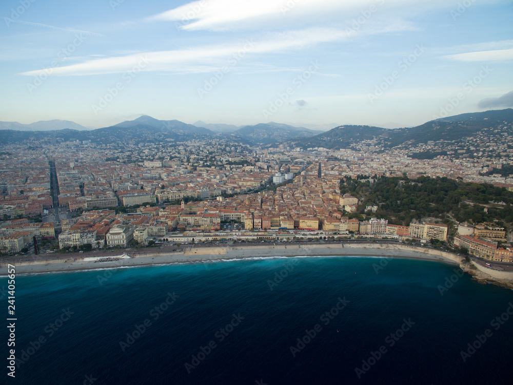 Aerial view Cote d'azur, France, bay of angels