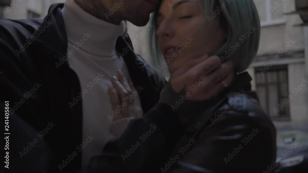 Passionate Couple is Kissing and Hugging in the Dark Passionate Couple is Kissing and Hugging in the Dark