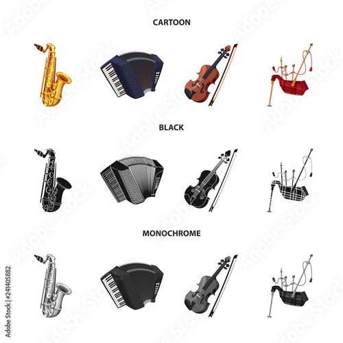 Vector design of music and tune sign. Collection of music and tool stock symbol for web.