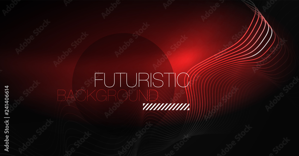 Neon lines wave background. Abstract composition Neon lines wave background. Abstract composition