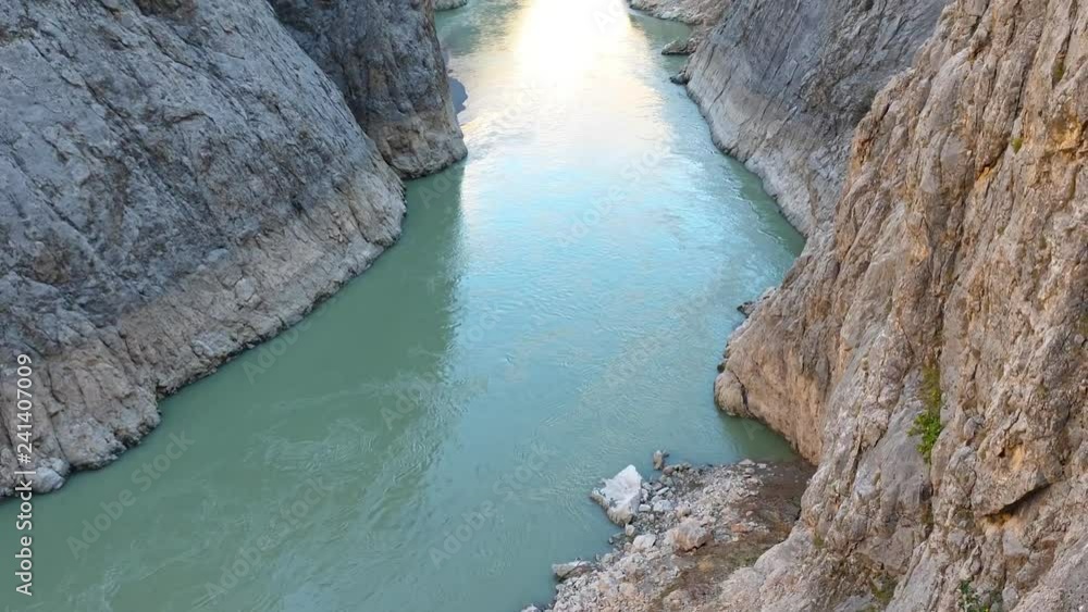 River euphrates running through Dark Canyon of Kemaliye in Erzincan, Turkey River euphrates running through Dark Canyon of Kemaliye in Erzincan, Turkey