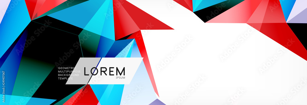 Triangle 3d polygonal art style. Future geometric design. Vector geometry futuristic illustration Triangle 3d polygonal art style. Future geometric design. Vector geometry futuristic illustration