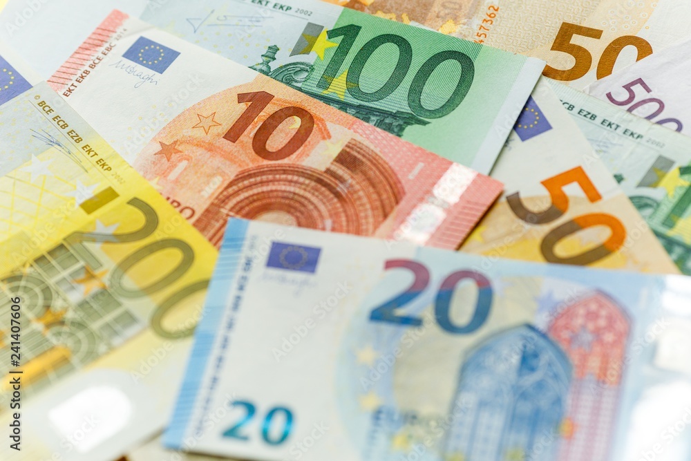 Euro cash background. Different euro banknotes. Euro cash background. Different euro banknotes.