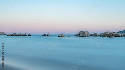 Fényképezés Coucher de soleil sur la plage de Santa Giulia en Corse