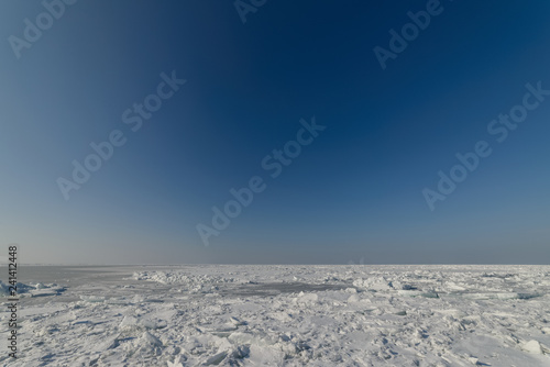 Frozen sea view on sunny day. © Vladimir Arndt