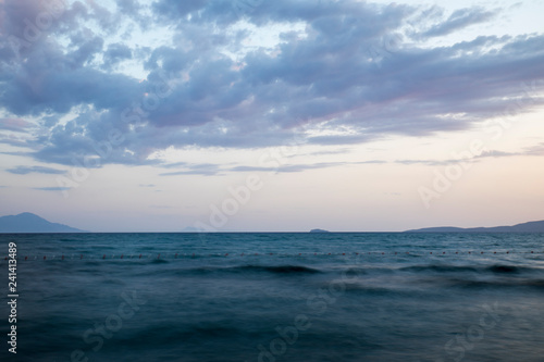 Water surface in a blue morning