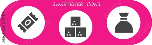 Vector icons pack of 3 filled sweetener icons