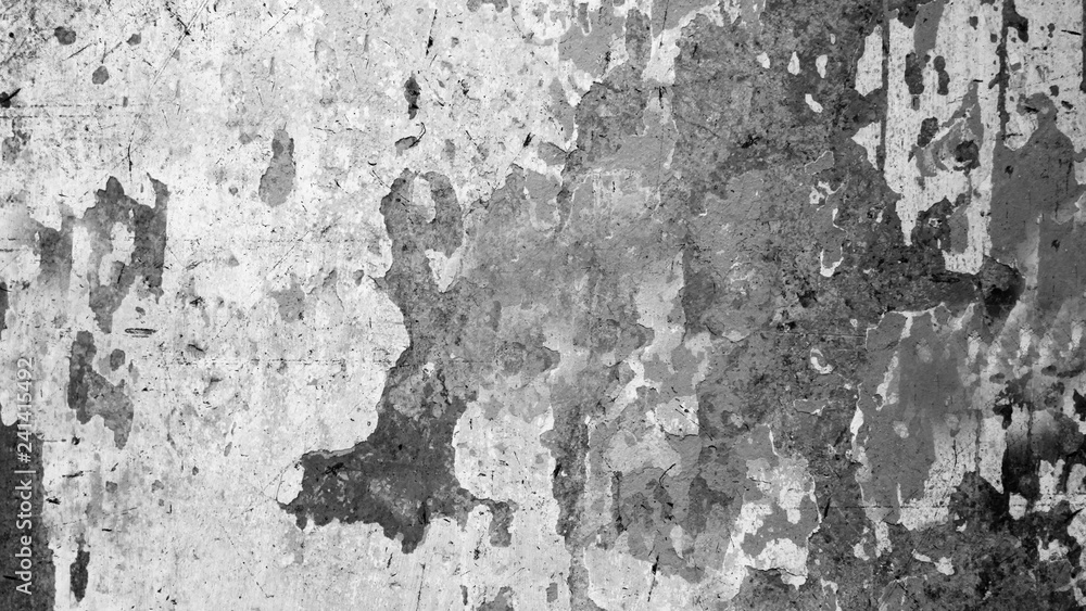 The texture of the old dilapidated concrete wall with black spot The texture of the old dilapidated concrete wall with black spot