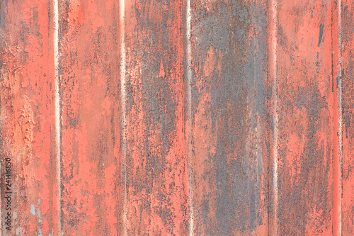 Rusty metal red garage wall