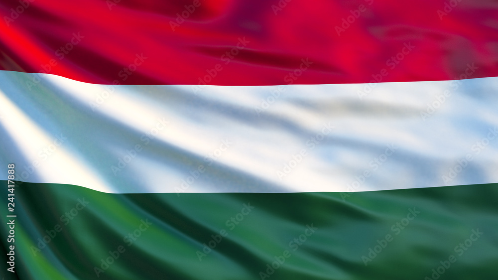 Hungary flag. Waving flag of Hungary 3d illustration Hungary flag. Waving flag of Hungary 3d illustration