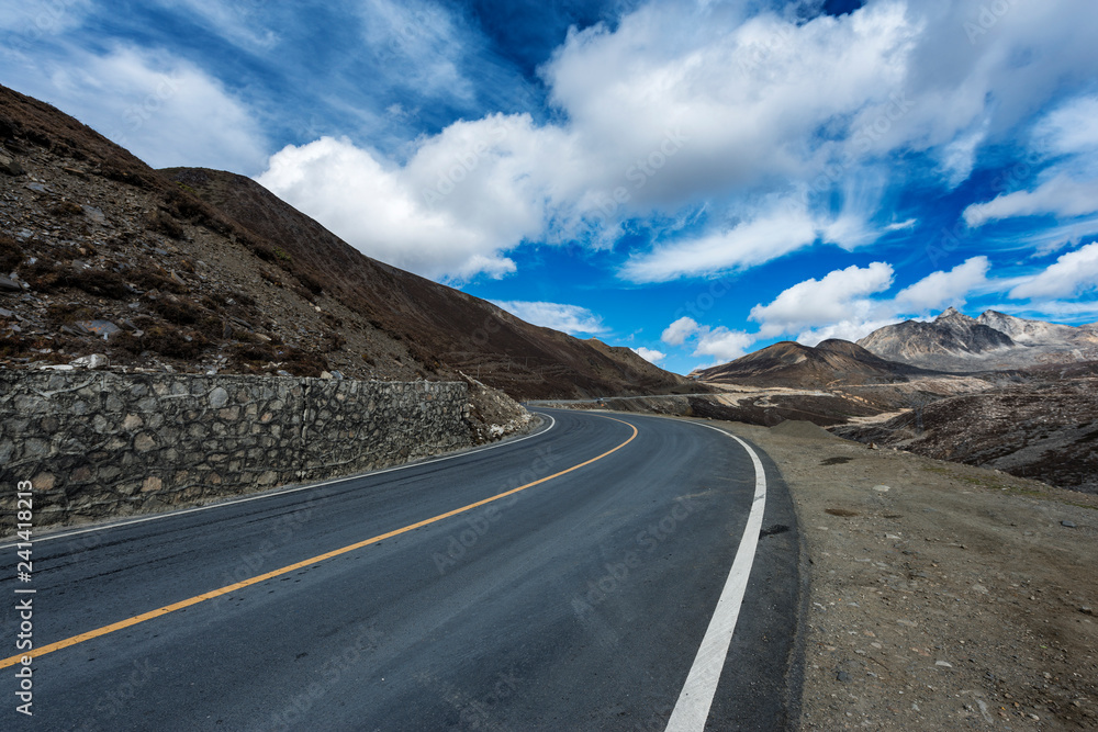 highland road to Daocheng, China highland road to Daocheng, China