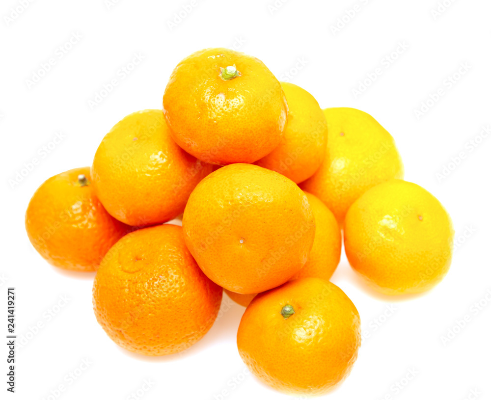 fresh tangerines on a white background fresh tangerines on a white background