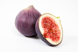 Fresh fruits, figs on the white background.