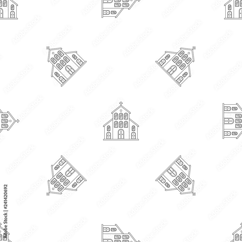 Catholic church icon. Outline illustration of catholic church vector icon for web design isolated on white background