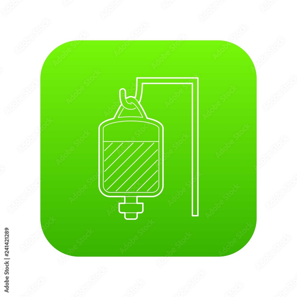 Package for blood transfusion icon green vector isolated on white background Package for blood transfusion icon green vector isolated on white background