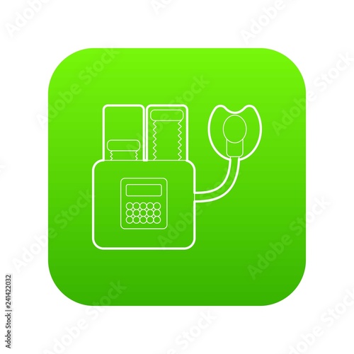 Apparatus for artificial respiration icon green vector isolated on white background