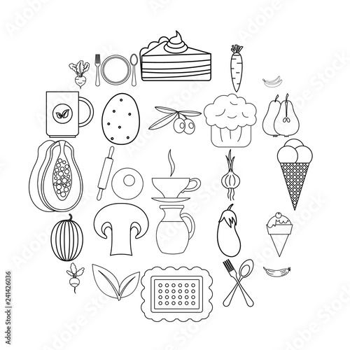 Steading icons set. Outline set of 25 steading vector icons for web isolated on white background