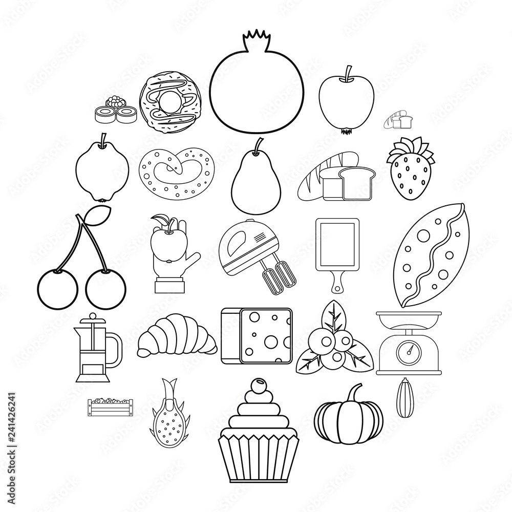 Collective farm icons set. Outline set of 25 collective farm vector icons for web isolated on white background