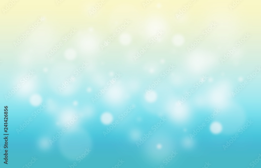 Abstract decoration bokeh background made pastel tone yellow to blue glitters and light texture background.