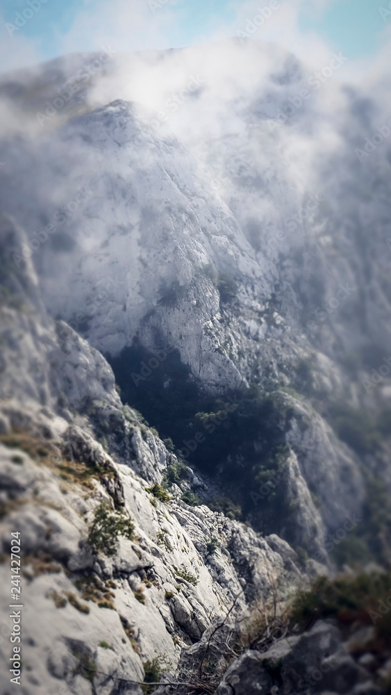 Misty Mountains within the Biokovo Mountains in Makarska Croatia