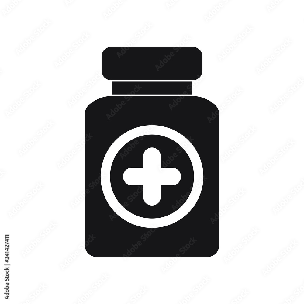 Pills bottle icon. Health Care Vector illustration Pills bottle icon. Health Care Vector illustration