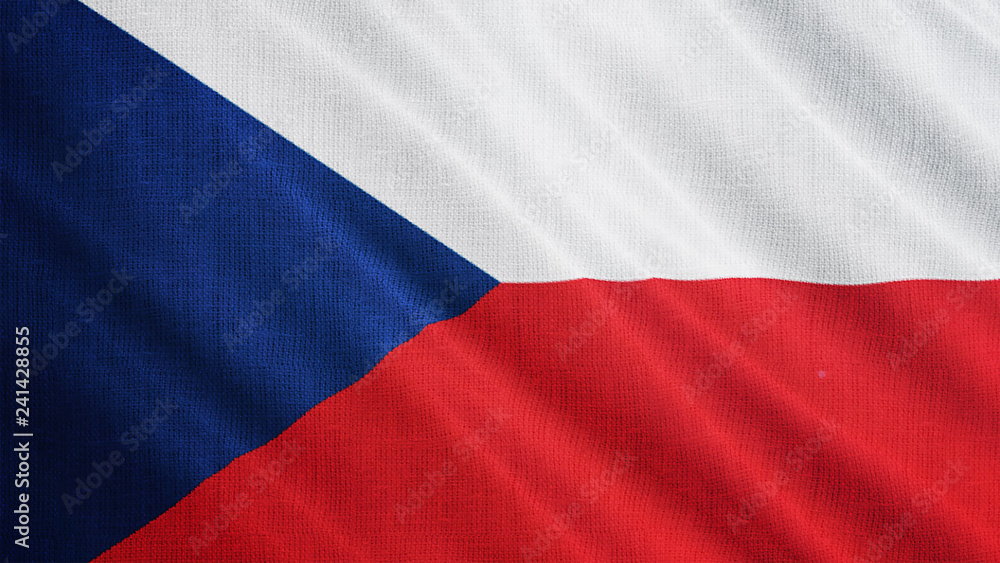 Czech flag is waving 3D illustration. Symbol of Czech Republic national on fabric cloth 3D rendering in full perspective. Czech flag is waving 3D illustration. Symbol of Czech Republic national on fabric cloth 3D rendering in full perspective.