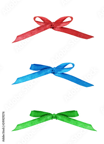 Set of ribbons bows on a white background