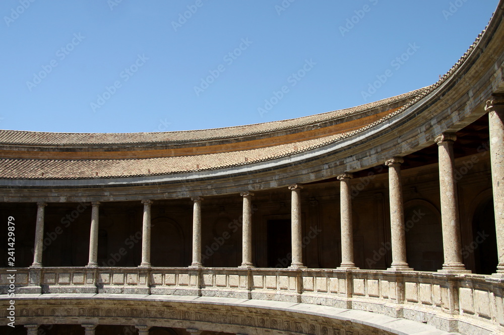 Fototapeta premium The Palace of Charles V in Alhambra, Granada, Andalusia, Spain