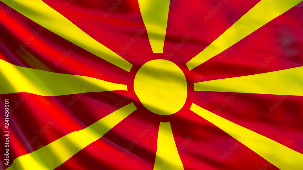 Macedonia flag. Waving flag of Macedonia 3d illustration Macedonia flag. Waving flag of Macedonia 3d illustration