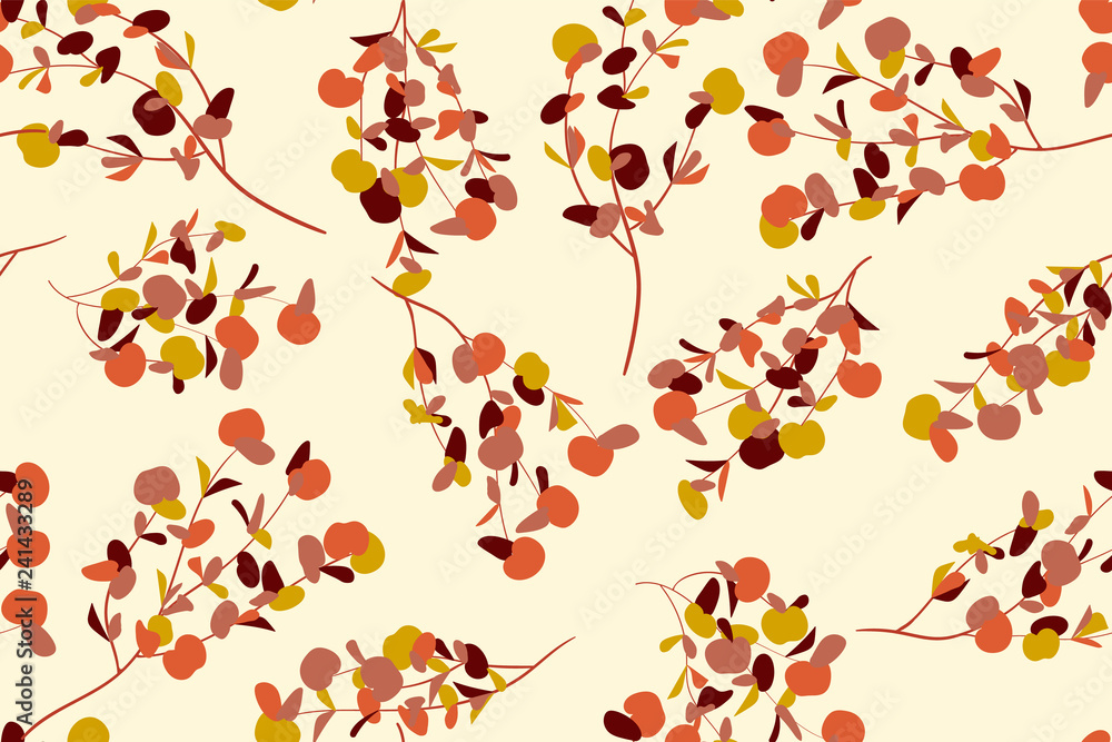 Tropical Seamless Pattern. Vector Eucalyptus Leaves and Beautiful Floral Elements. Botanical Summer Background. Elegant Tropical Seamless Pattern for Wedding Design, Print, Textile, Fabric, Wrapping. Tropical Seamless Pattern. Vector Eucalyptus Leaves and Beautiful Floral Elements. Botanical Summer Background. Elegant Tropical Seamless Pattern for Wedding Design, Print, Textile, Fabric, Wrapping.
