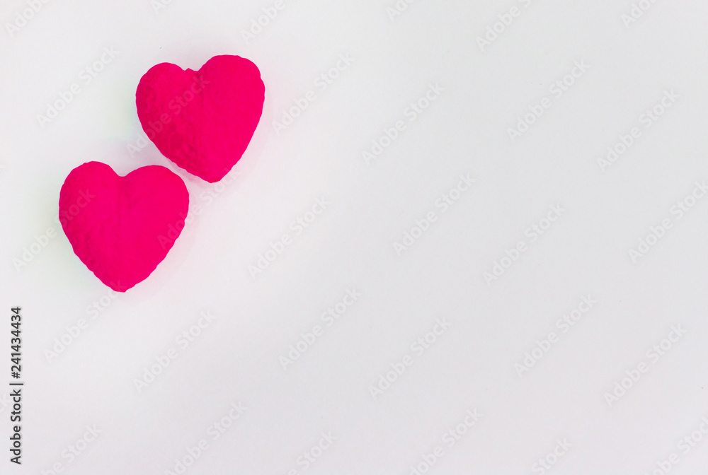 Two Hearts on white background ,valentine day concept.