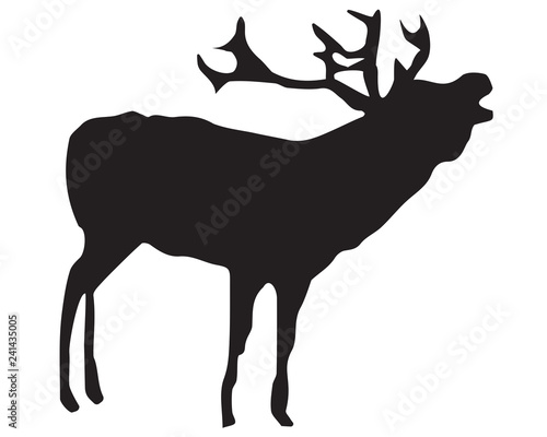 Animal-Silhouette of a Mooing Elk