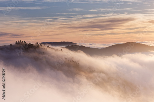 Brouillard sur les sommets des Vosges