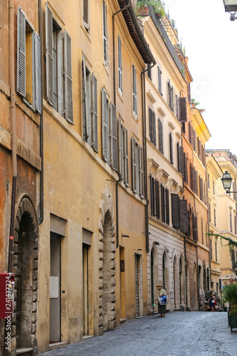 Facade of Buildings in Rome  Italy