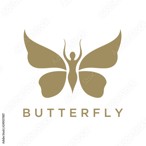 Butterfly Woman with Leaves logo design inspiration, Beautiful Butterfly logo, this logo symbolize, some thing beautiful, soft, calm, nature, metamorphosis, graceful, and elegant.