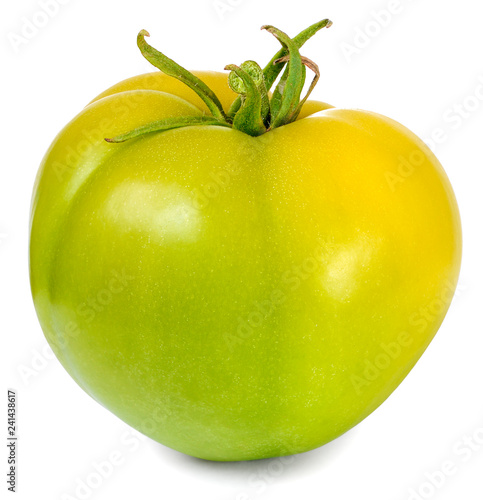 one tomato green isolated
