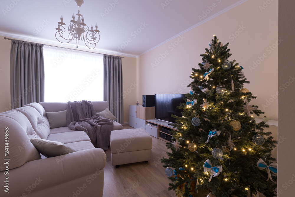 Interior. living room, Christmas tree