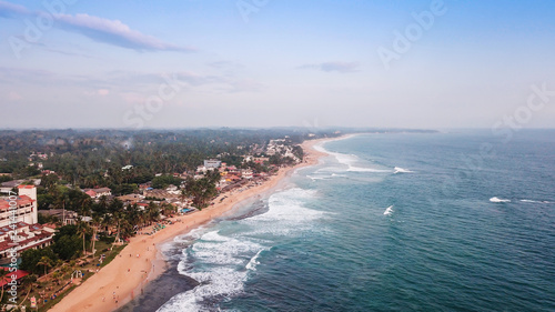 Ocean coast in Sri Lanka from the height of bird flight