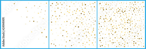 Gold star confetti celebrations. Simple festive modern design. H