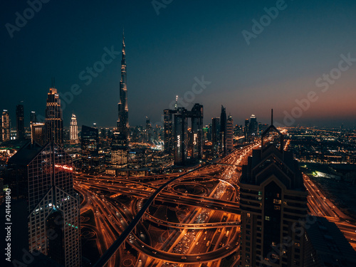 Valokuvatapetti Skyline of Dubai with the famous Burj Khalifa