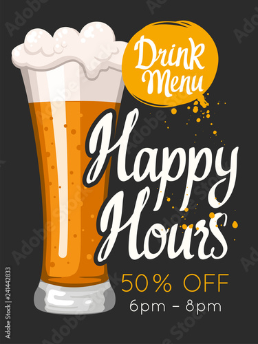 Craft Beer Mug With Foam Creative Lettering Composition On Rough Background