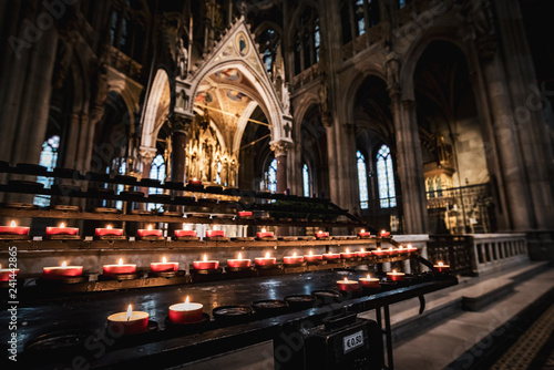 Interior of the famous neo gothic Votivkirche  Votive Church  in Vienna