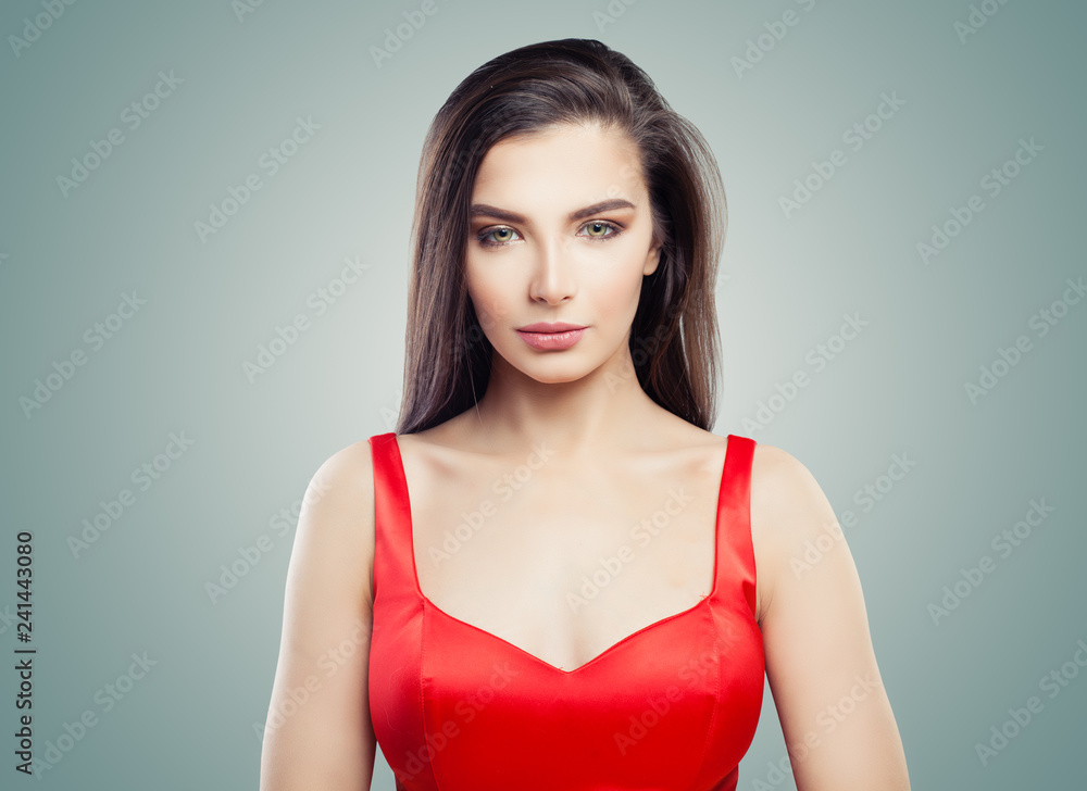 Perfect fashion woman in red, portrait Perfect fashion woman in red, portrait