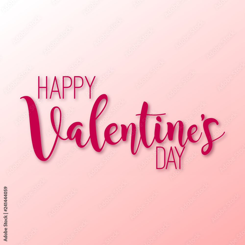 Happy Valentine's day greeting card with handwritten text. Vector