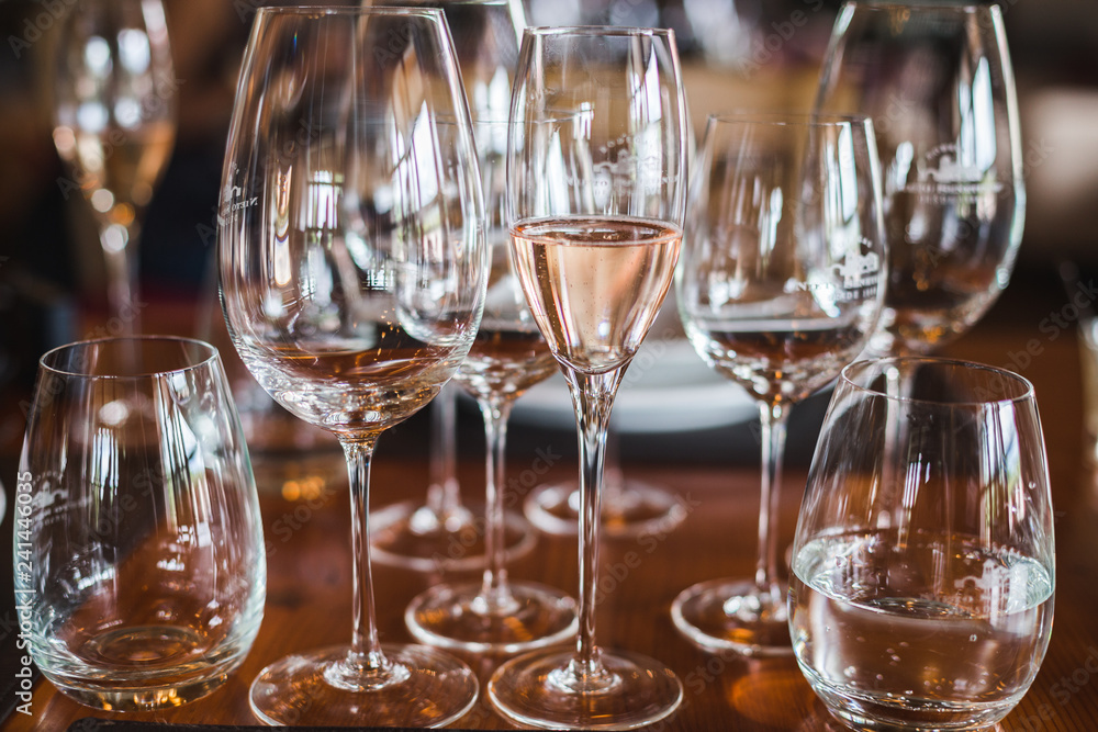 Wine glasses in variety of sizes Wine glasses in variety of sizes